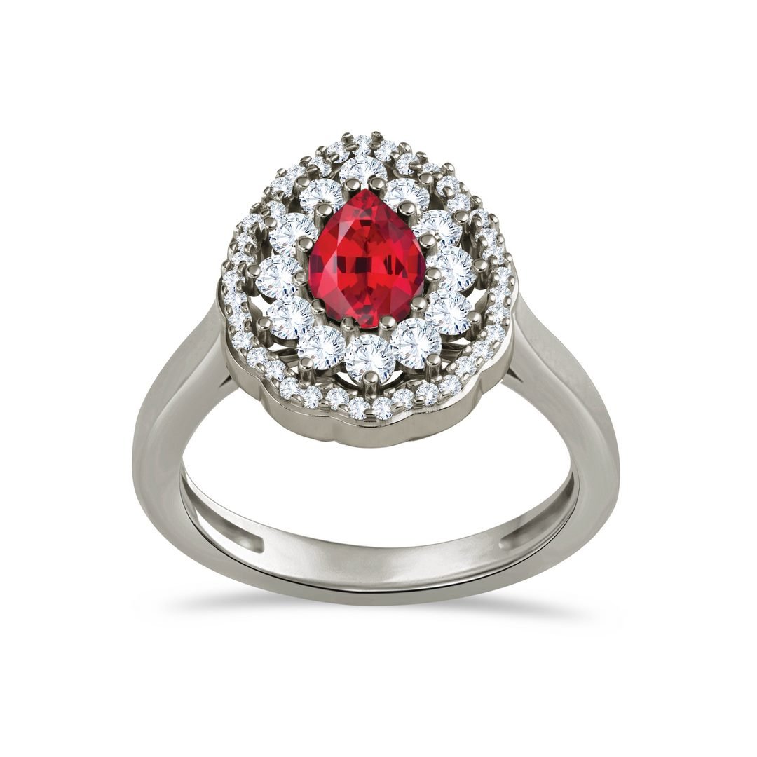 LG - 14K 1.35CT D-RING LDS PER/RDS CERTIFIED RUBY 0.83